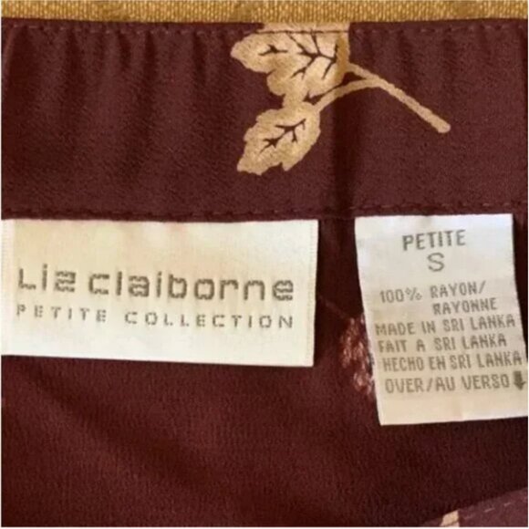 Liz Claiborne Vintage Leaf Print Maxi Skirt Small Petite - Picture 10 of 10